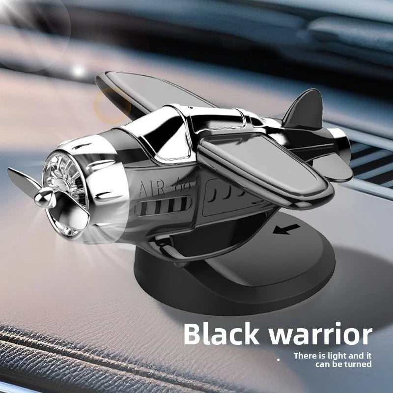 Car Ornament Solar Airplane Ornaments 360 Rotary Car Center Console Powered Aircraft Ornaments Car Interior Decor Accessories