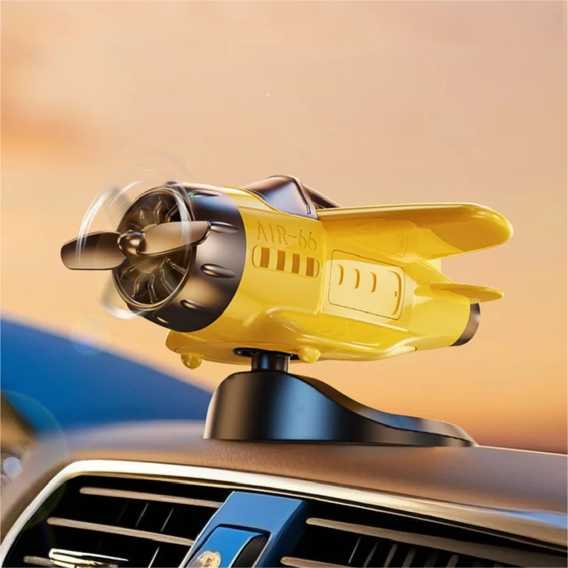 Car Ornament Solar Airplane Ornaments 360 Rotary Car Center Console Powered Aircraft Ornaments Car Interior Decor Accessories